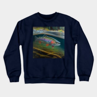 Rainbow Trout In Stream Crewneck Sweatshirt